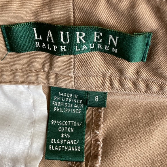 Lauren by Ralph Lauren High Waist Khaki Shorts - Picture 6 of 7